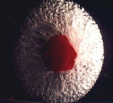 Balloon almost completely popped